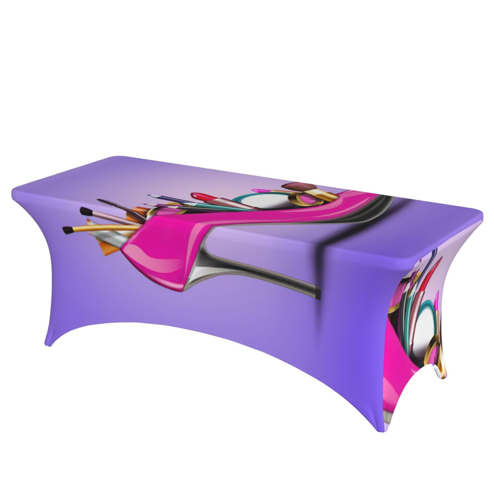 Nappe de table imprimé maquillage pour fête et mariage stretch 1,8 m