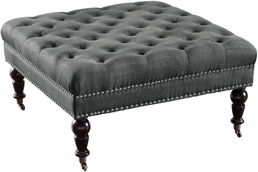 Linon Ottoman, Black