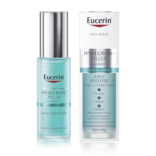 EUCERIN Sérum Facial Daily Booster UltraLeve 30ml, 24h Hidratação, Fortaceledor, Hyaluron-Filler, Ácido Hialurônico, Antirrugas, Hidratante
