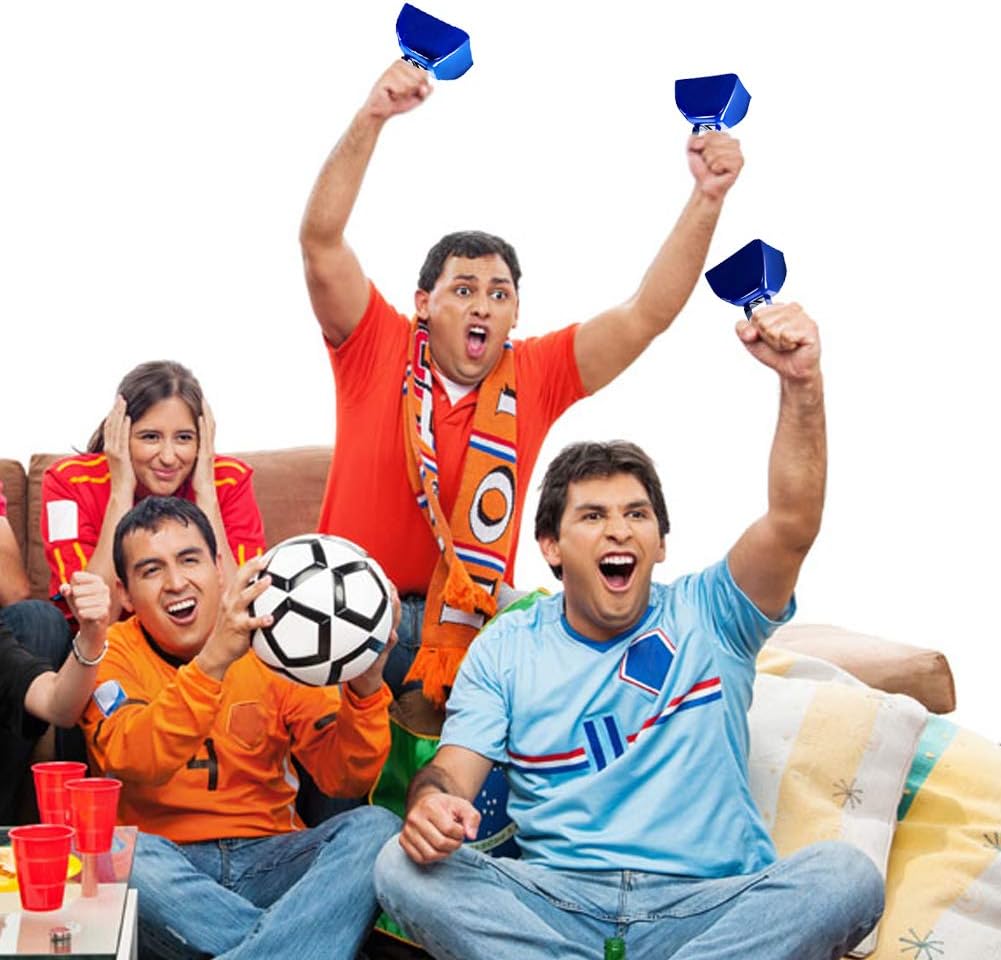 12 PCS Metal Cowbell with Handle, FOVERN1 Blue Cowbell Bulk 3 Inch, Mini Bells, Noise Makers for Football Games, Sporting Events, New Year’s Eve, Celebrating and More