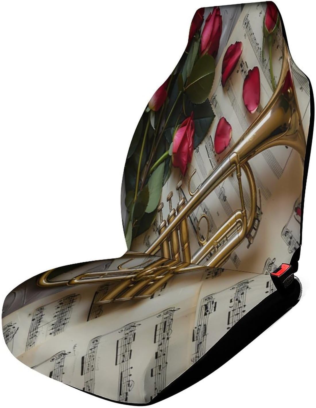 Saxophone with Music Note Sheets Music Instruments Photography Car Seat Covers Automotive Seat Covers Car Seat Protector Auto Front Seats Protector for Most Cars 1PCS