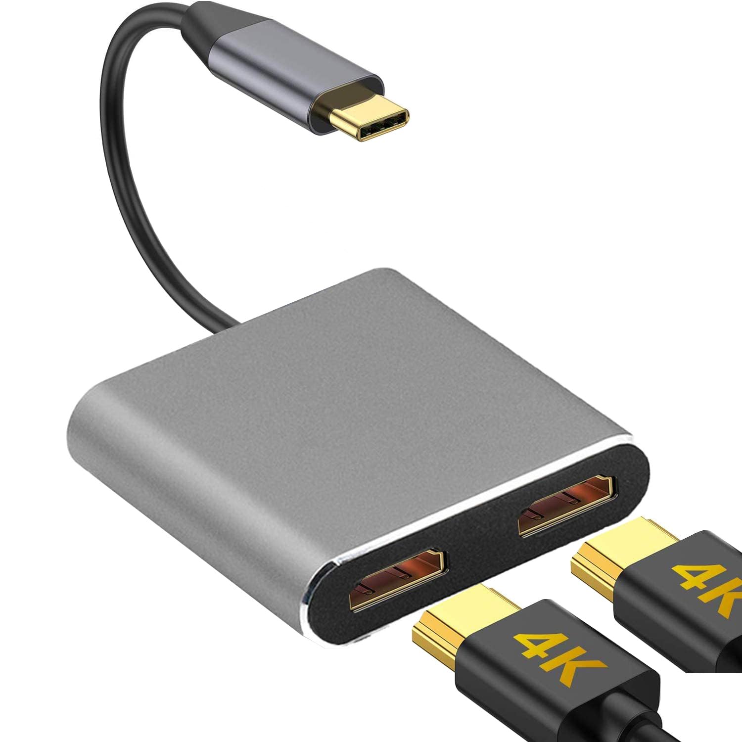 USB C to Dual HDMI Adapter for 2 Monitors, Type C to HDMI Adapter 4K@60hz Display for MacBook Air/Pro, Laptop, Dell XPS, Chromebook and More-picture-56