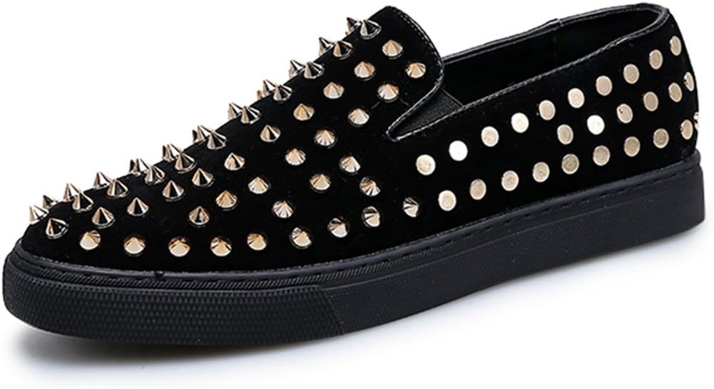 [cnstone] スタッズ スリッポン スニーカー メンズ サイドゴア ブラック 黒 ゴールド キラキラ b系 ヒップホップ スト