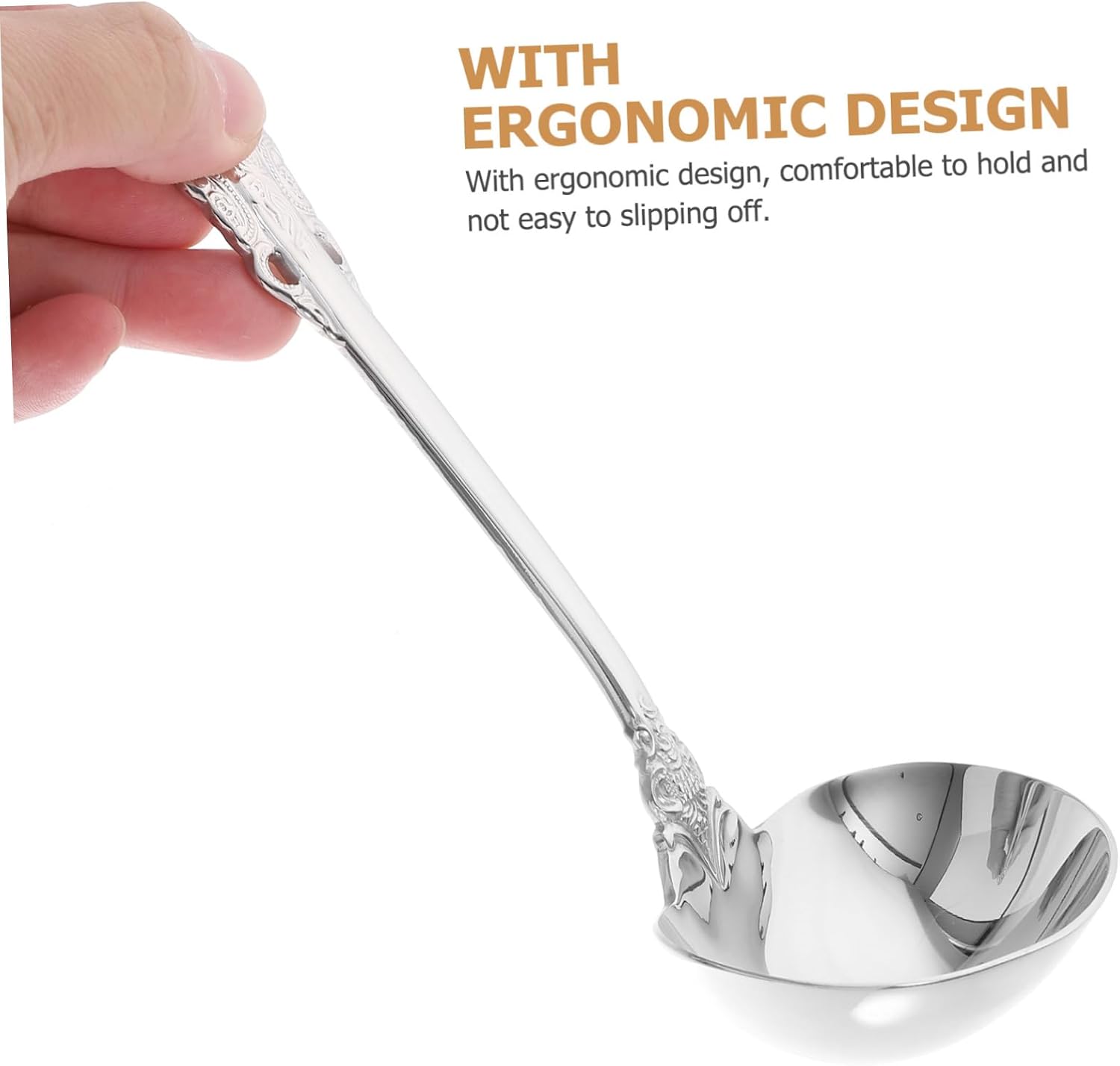 Stainless Steel Soup Ladle Spoon, One Piece Kitchen Serving Utensil