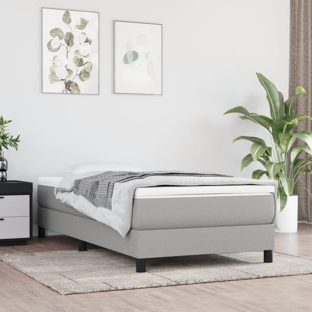 Materac kieszeniowy ze sprężynami kieszeniowymi, średni, jasnoszary, 90 x 200 x 20 cm, materiał z rdzeniem z zimnej pianki i oddychającą poszewką na łóżko pojedyncze, do sypialni, pokoju