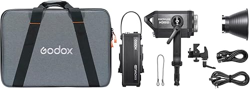 Godox Knowled M300D 330W 5600K Luz diurna LED, con efectos FX, control remoto y estuche portátil para producción de video, iluminación de