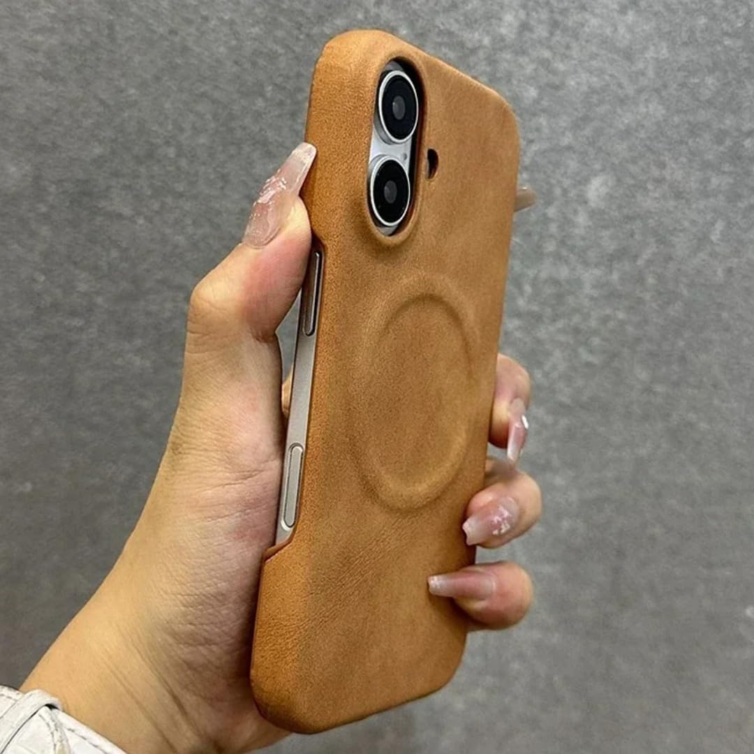 Coque de protection magnétique de luxe orange iPhone 16 Pro Max