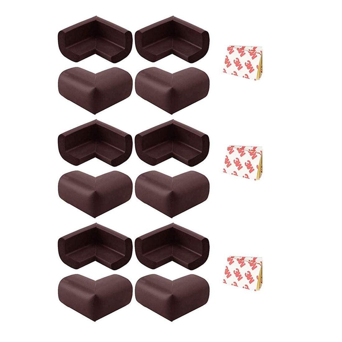 TONY STARK Corner Edge Protector,Table Desk Corner Edge Protector,Kids Safety Corner Cushion Bumper Guard Protector(12 Pieces,Brown)