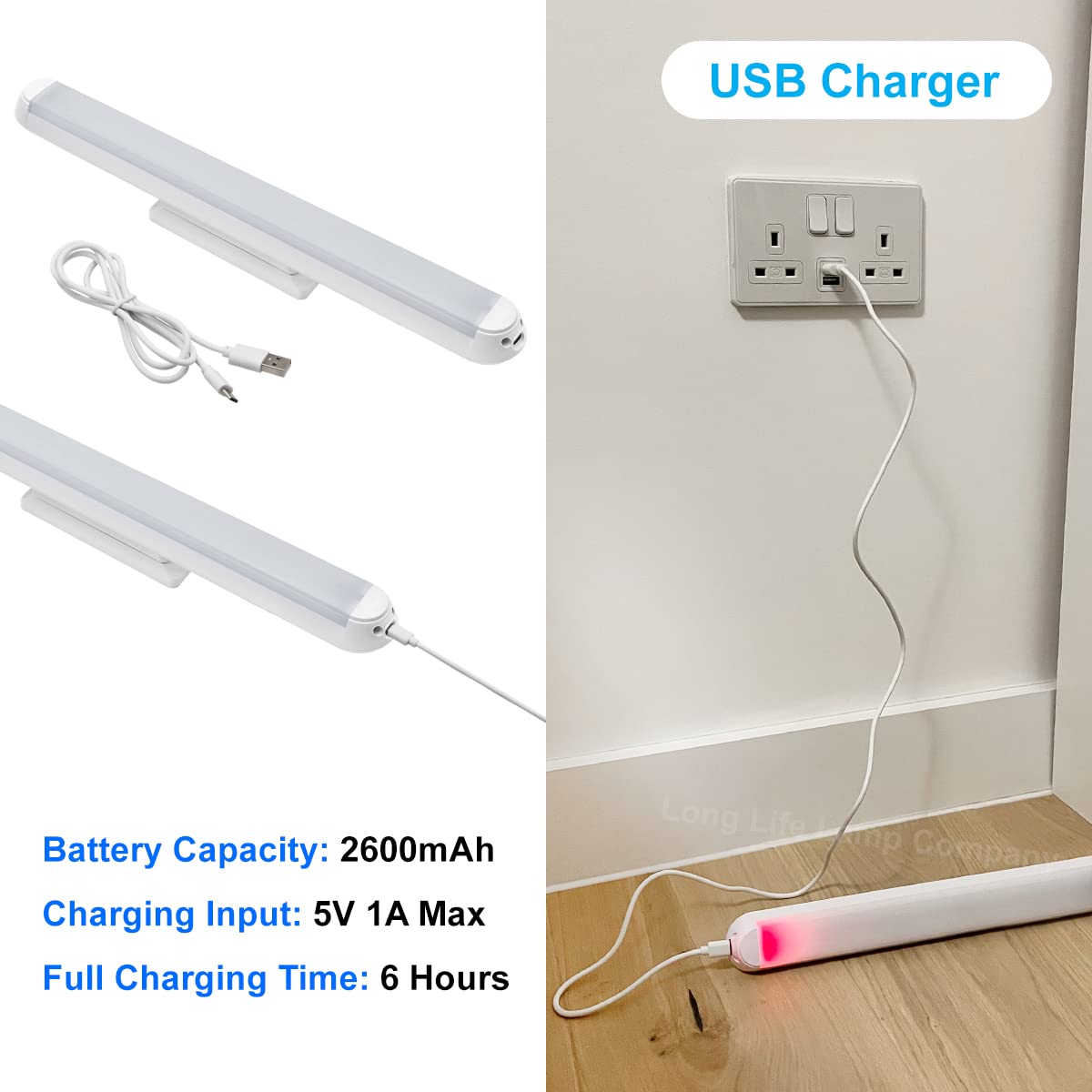 Long Life Lamp Company Luce LED Magnetica Ricaricabile USB RNL03 – Bianco Freddo Dimmerabile Touch Per Armadio E Cucina - 2