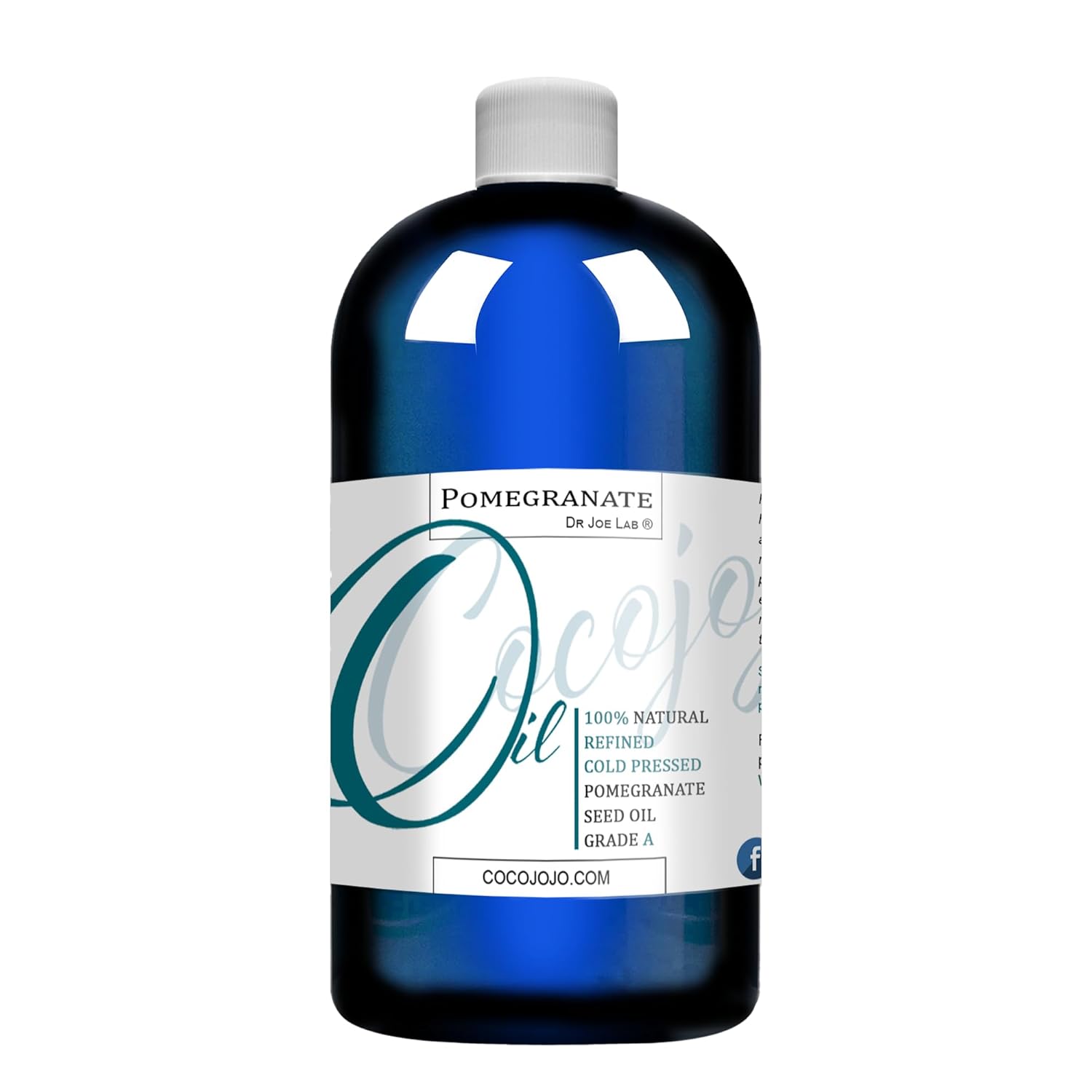 Pomegranate Seed Oil, cocojojo 100% Pure Cold Pressed 16 oz Refined Perfect for Skin Hair Nails Cuticles Premium Grade