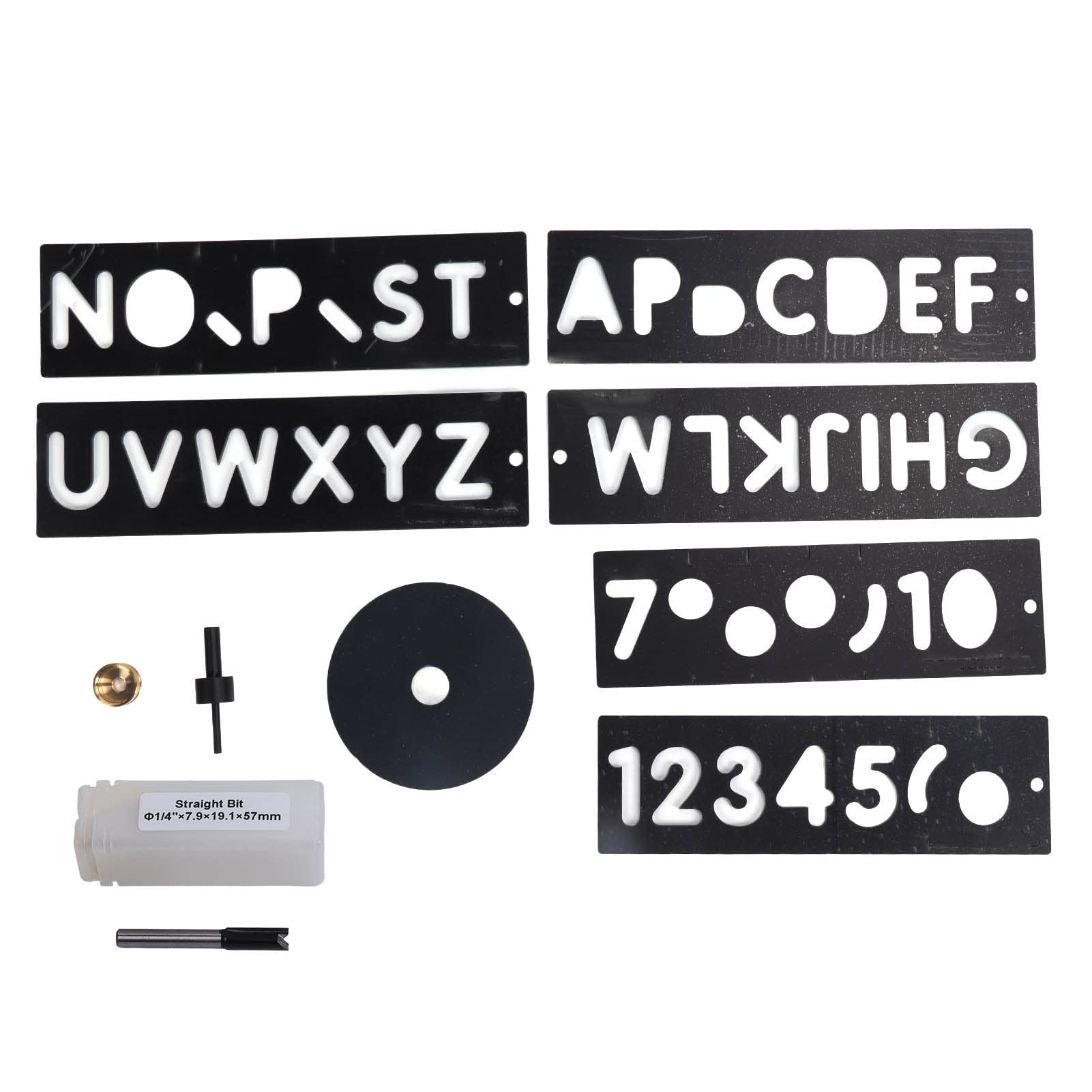 FTVOGUE Kit per la Creazione di Insegne Stencil per Incisione in Plastica, Modello di Lettere e Numeri con Punta da Taglio in Acciaio, Set da 11 Pezzi per la Lavorazione del Legno, Intaglio di