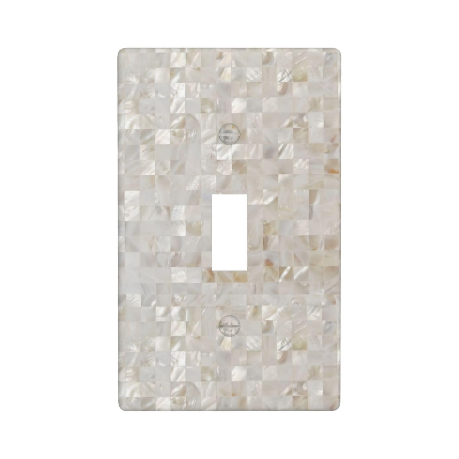 Light Switch Cover Plate Mother Of Pearl Beige 1 Gang Single Toggle Decorative Switch Plates Wall Plate Electrical Faceplate Socket Cover For Bathroom