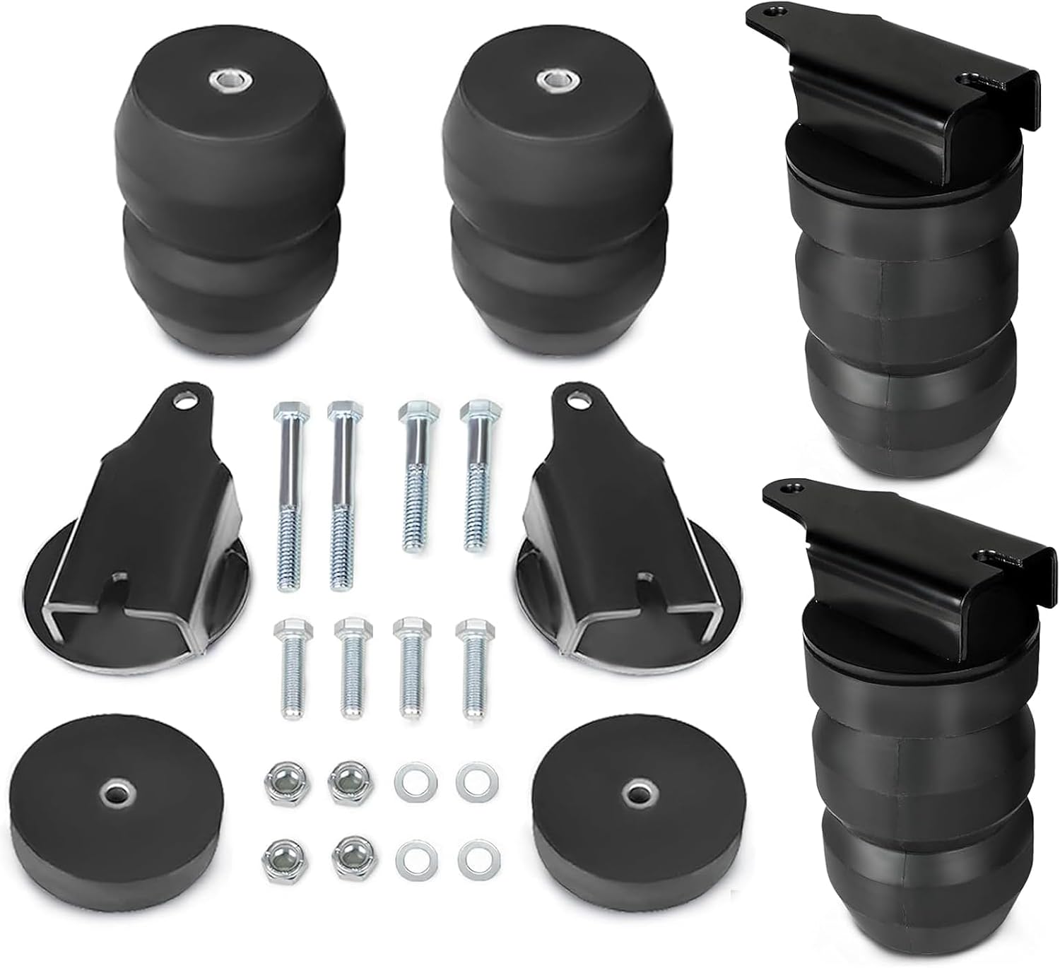 Upgraded Rear Axle Helper Springs Kit Compatible with 1999-2010 Chevrolet Silverado & GMC Sierra 1500HD 2500 2WD/4WD – Rubber Cushion Bump Stop Replacement for Timbren GMRCK25S – TR3024