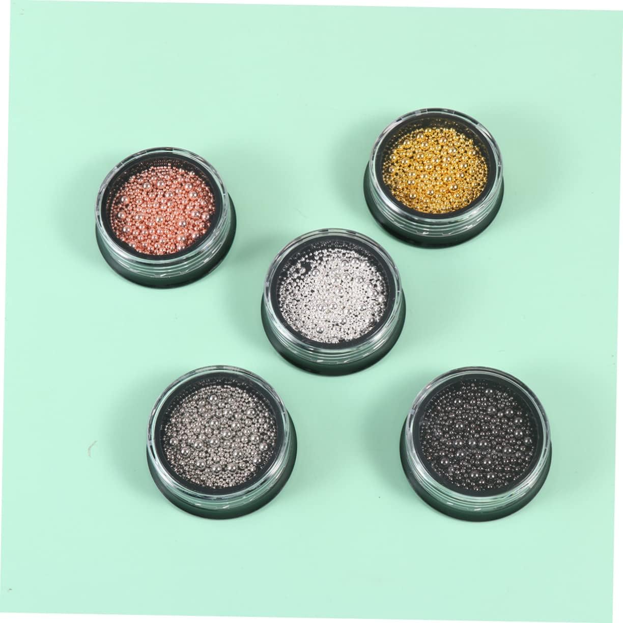 FRCOLOR 15sets Nail Metal Beads Nail Art Rhinestones Kit Charms Art Supplies for DIY