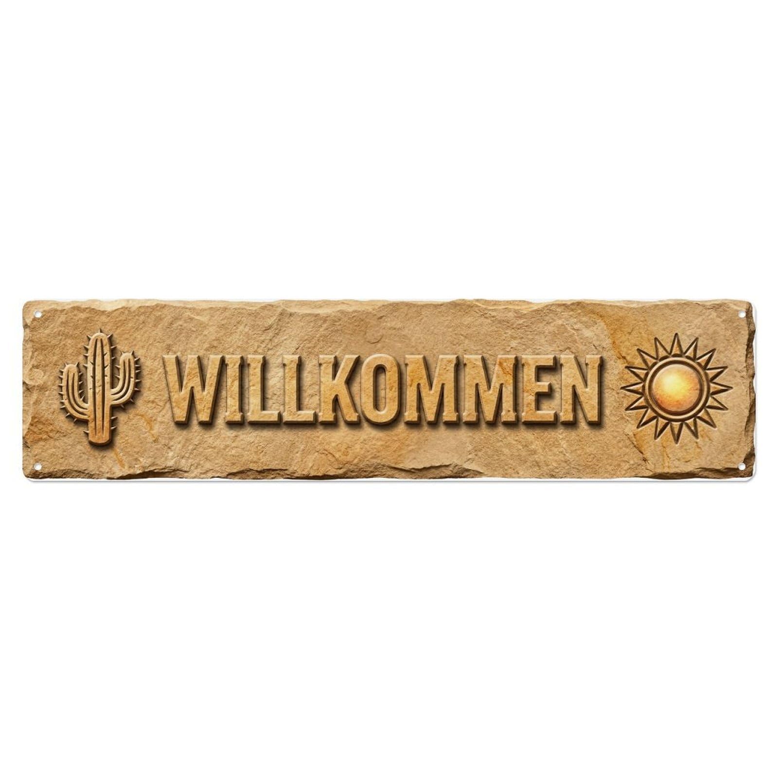 Sandstone Beige Desert Warm Welcome Metal Tin Skinny Sign Plaque Wall Decor for Cafe, Club Bar, Office, Home Garden Metal Poster 4x16Inch