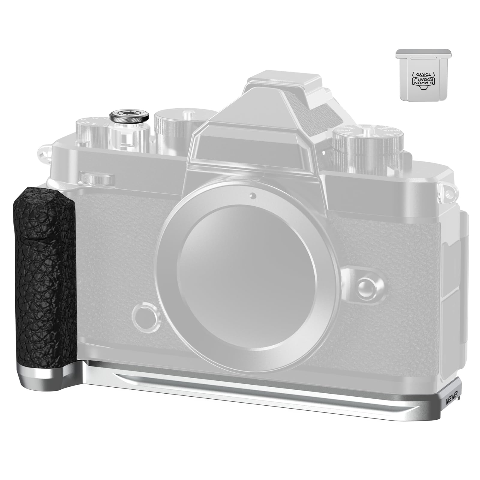NEEWER Zf L Plate, Retro L Shaped Bracket Handgrip Handle Grip Camera Accessories with Arca Type Quick Release Baseplate & Shutter Button, Only Compatible with Nikon Z f, CA134 (Silver)