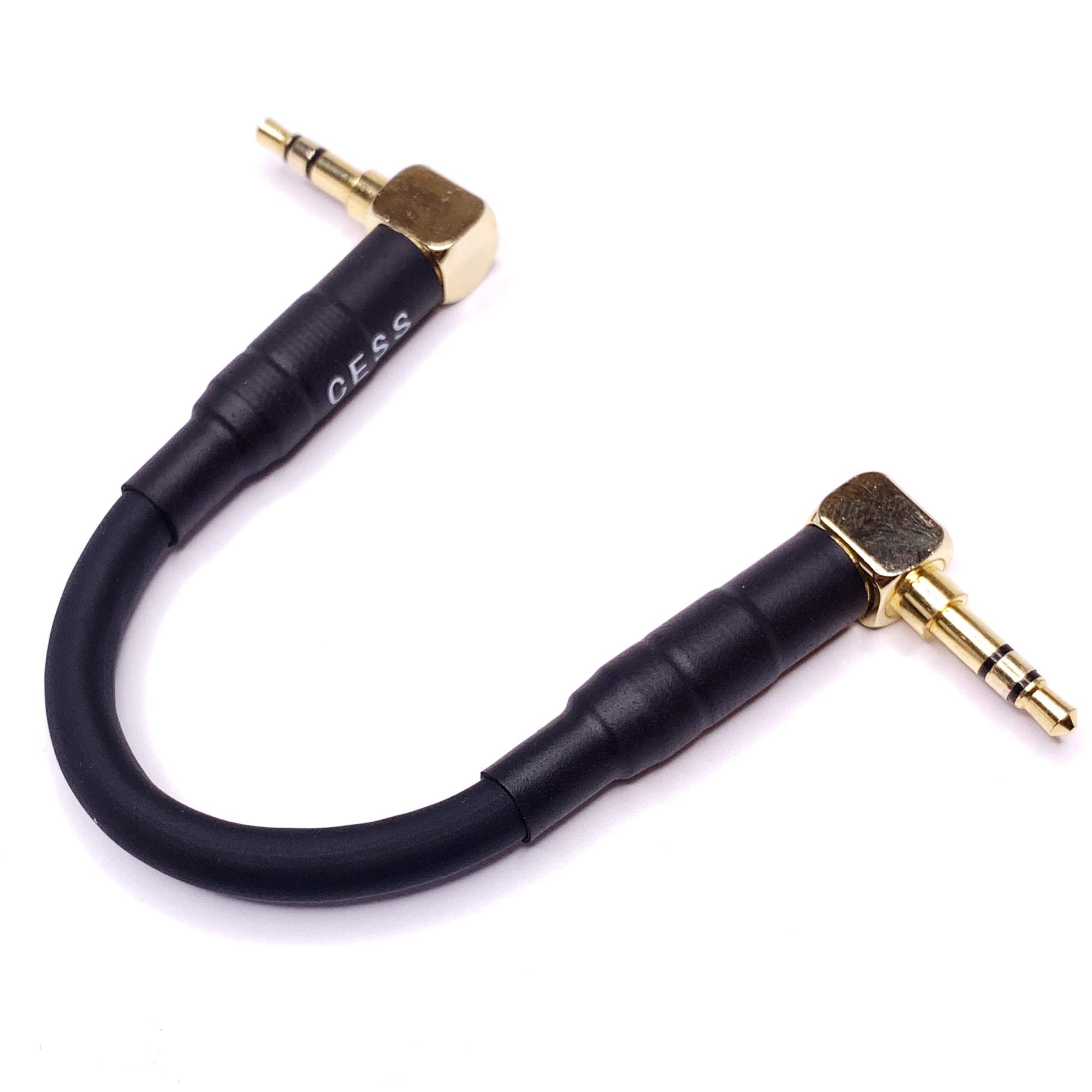 CESS-067 Krótki kabel audio 3,5 mm do układania DAP i wzmacniacza, kąt prosty 3 cale