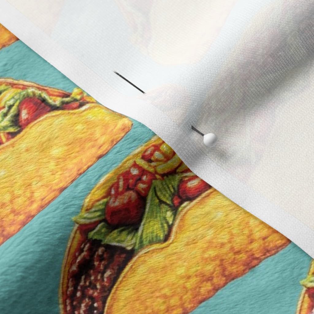 Spoonflower Fabric - Tacos Taco Food Funny Cute Retro Kitsch Cinco De Kitchen Decor Printed on Minky Fabric by The Yard - Sewing Baby Blankets Quilt Backing Plush
