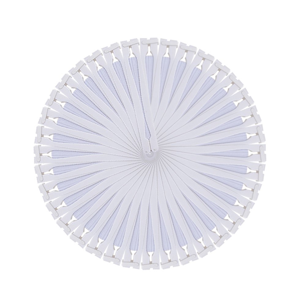 60 STK. Handgriff Fächer Handfächer Weiß Papierfächer Klappfächer Hand Fan Papier Hochzeit Party Faltbar Taschenfächer (Weiß (Rund))