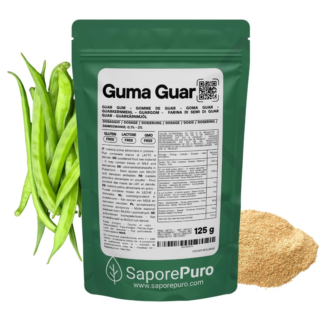 Saporepuro Guma guar 125 gr - Guar Gum - mąka z gumy guar
