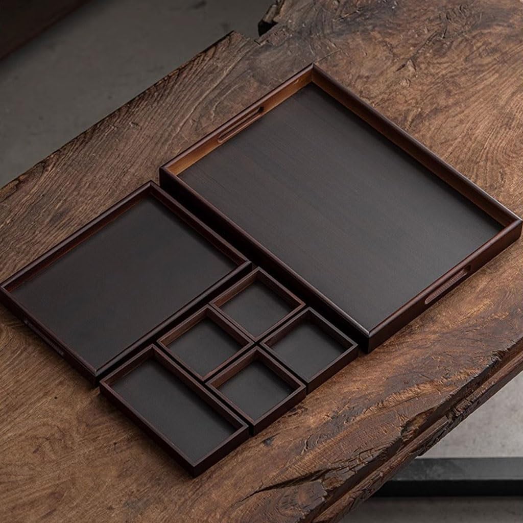 Breakfast Tray Refreshment Tray Rectangular Tray Divided Into Nut Snacks Snack Storage Tray Home Cafe Service Tray Coffee Table Tray,B