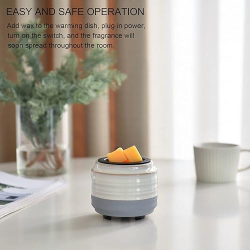 Miniatura 3 de mocosa Calentador de cera de cerámica para derretimiento, calentador de cera de vela 2 en 1, calentador de fragancia para cubos de cera, derretidor