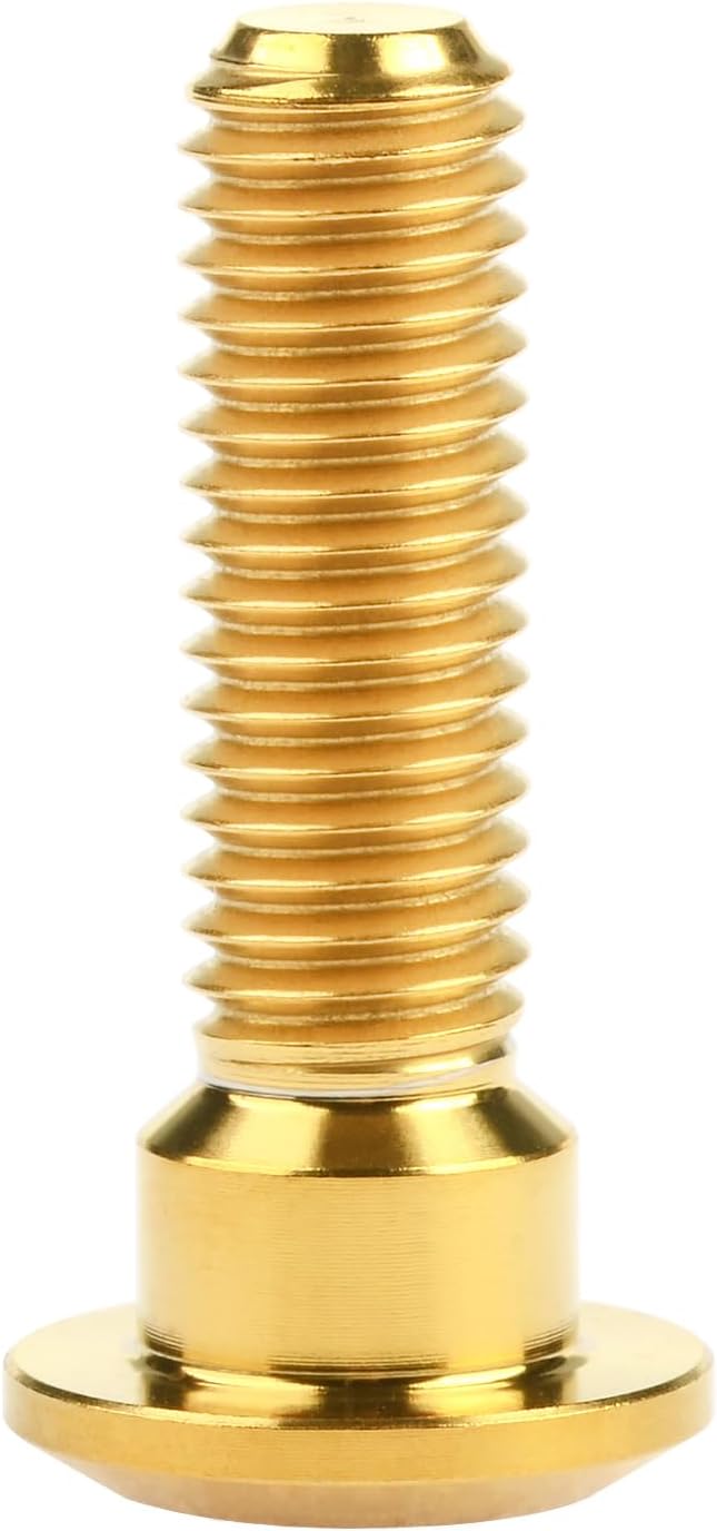 Titanium Ti Motorcycle Brake Rotor Hexagon Socket Bolt Screw M8 x 30 33mm for Kawasaki Pack of 6 (Gold, M8x30mm)