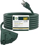EP 6 Ft Outdoor Extension Cord with 3 Electrical Power Outlets - 16/3 SJTW Black Cable with 3 Prong Grounded Plug for Safety Great for Christmas Lights, Garden and Major Appliances | 3 Prong Grounded Plug, For Christmas Lights, For Garden, For Major