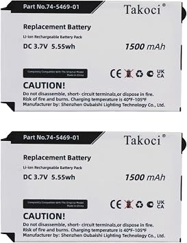 2 Pack 74-5469-01 U8ZBAE12 Replacement Battery Compatible with Cis-co 7026G 74-5468-01 7925G-EX 7926G 1500mAh