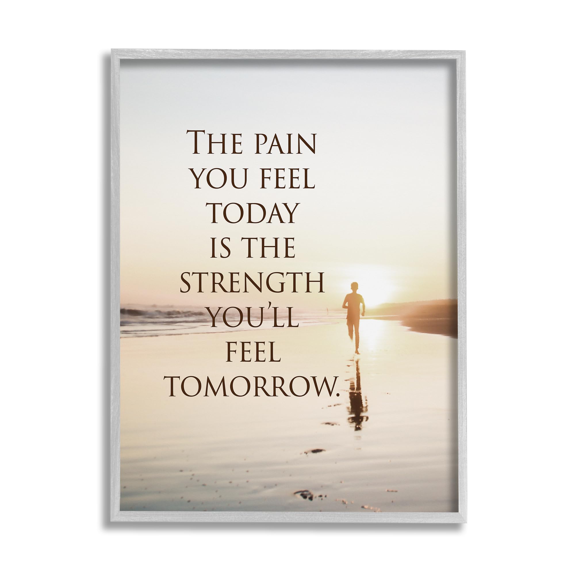 Stupell Industries El dolor se convierte en la fuerza frase enmarcada Giclée Art por Steve Hunziker