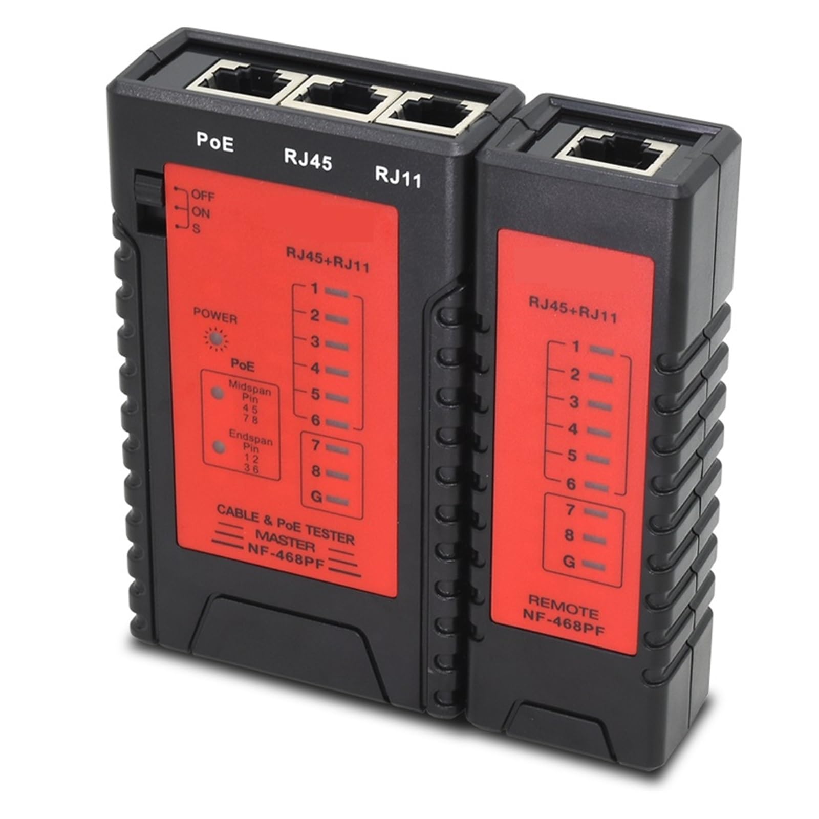 NF-468PF Wykrywacz Kabli Tester Sieciowych Wyszukiwarka Okablowania Poe Sieci LAN Profesjonalny Przewodów Narzędzia Sieciowe Dokładna Szybka Diagnostyka
