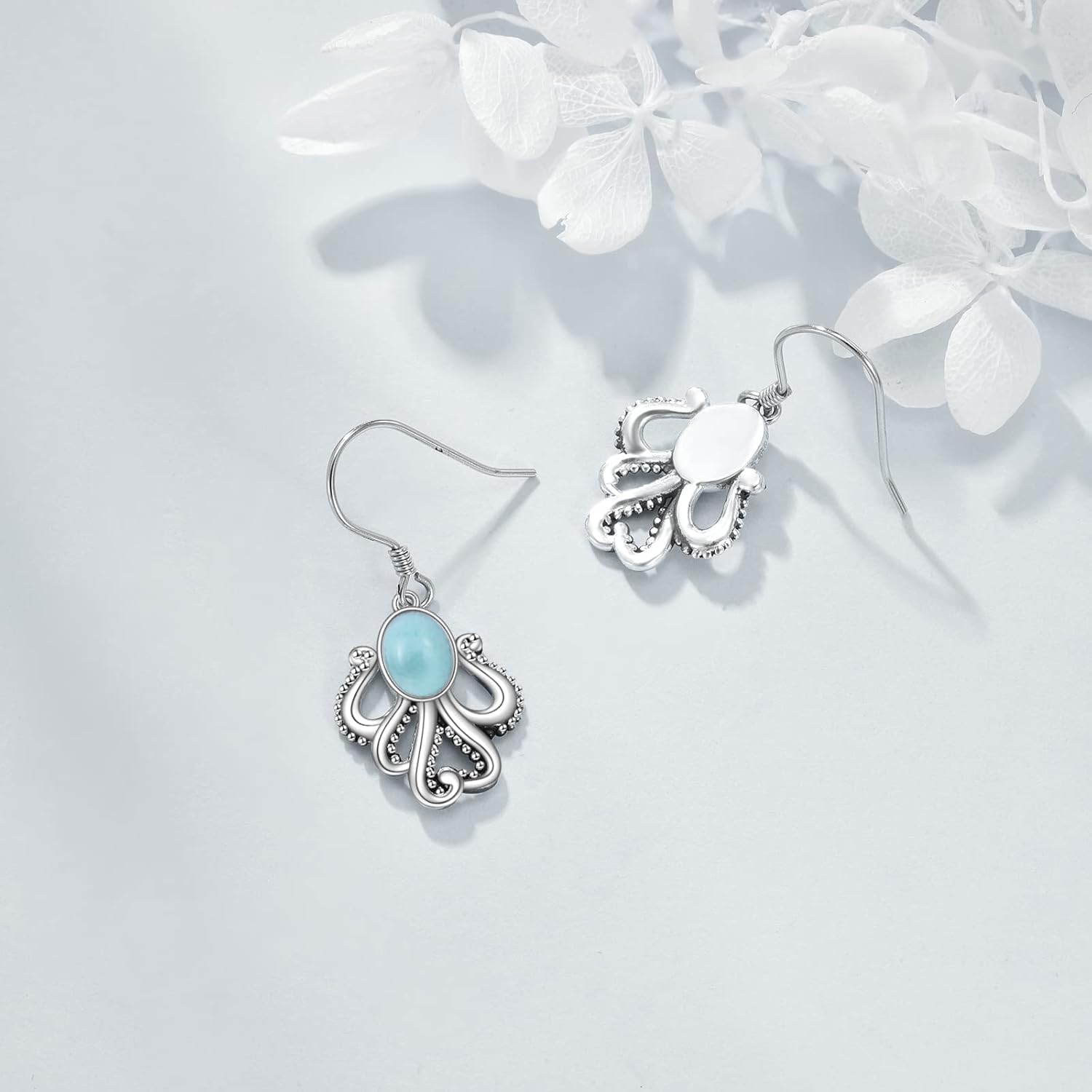 Jellyfish/Starfish/Mermaid/Turtle/Octopus/Shark Earrings 925 Sterling Sliver Larimar Ocaen Jewelry Gifts for Women