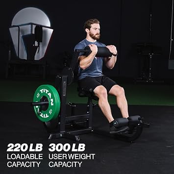 Titan Fitness Seated Ab/Back Extension Machine, Upper Body Abdominal Lower Back Machine, 220 LB Plate-Loaded Capacity, Core and Strength Training Workouts, Home Gym Machine