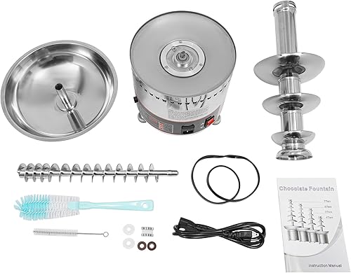 Miniatura 5 de Fuente de fondue de chocolate de 4 niveles, calentador eléctrico de acero inoxidable para derretir chocolate, máquina de fusión calentada, capacidad