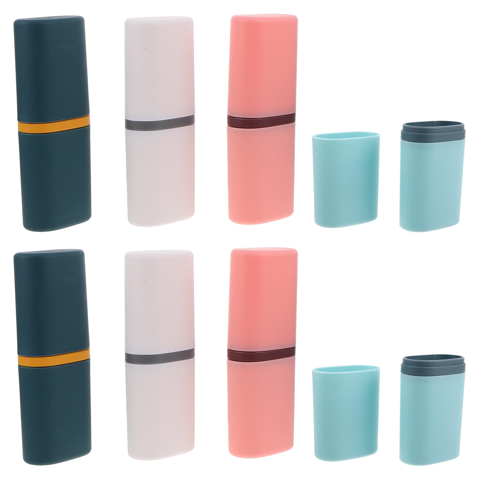 8pezzi Custodia Per Spazzolino Da Denti Da Viaggio Contenitore Per Collutorio Porta Dentifricio Portatile Organizer Da Viaggio Per Spazzolino Da Denti Coprispazzolino Da Con Coperc