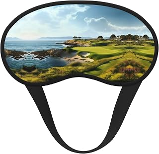 Seaside Golf Course Eye Mask for Sleeping Soft Satin Sleep Shade Cover Blindfold with Elastic Strap Travel Nap Blackout Eye Shade Cover for Women Men
