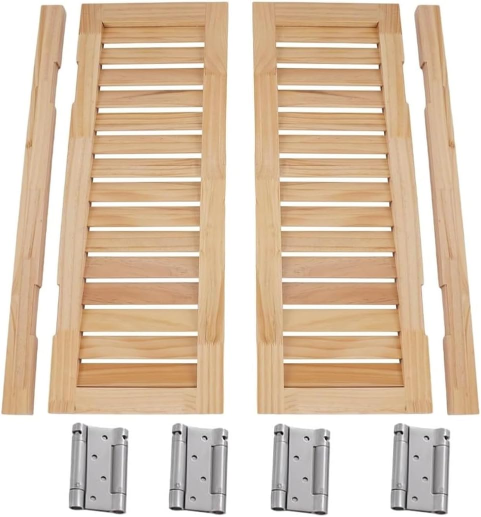 YVYKFZD Swinging Doors Cafe Door, Louvered Saloon Doors, Solid Wood Partition Door with Hinges, for Hallway Porch Kitchen Entrance Pub(White,W75xH90cm(30"x36"))