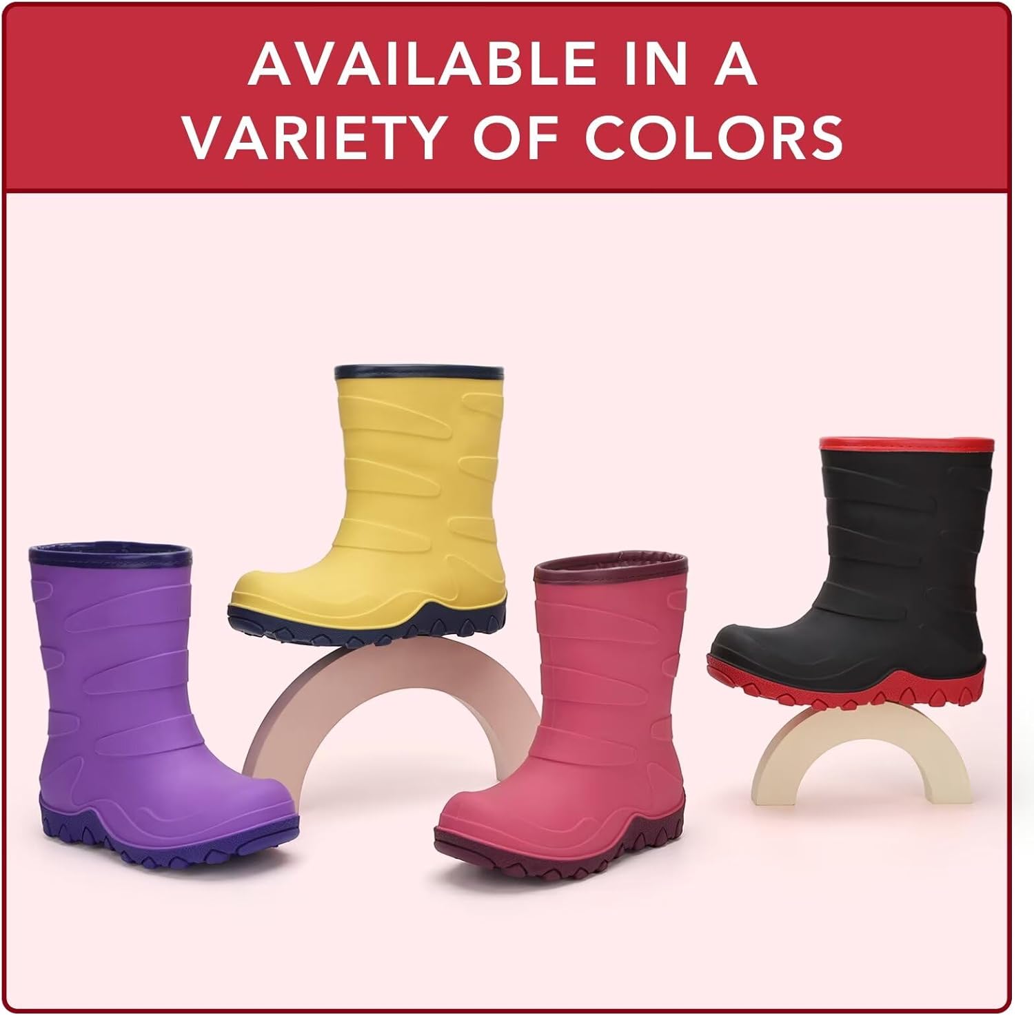 FUNCOO PLUS Kids Winter Rain Boots, Insulated Warm Snow Boots, Children Waterproof Mud Boots for Boys and Girls, Toddler/Little Kid/Big Kid