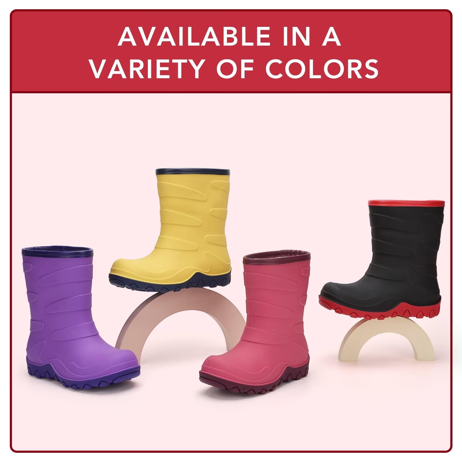 FUNCOO PLUS Bottes d'hiver chaudes doublées pour filles et garçons - Bottes de pluie et de neige - Taille 27-38