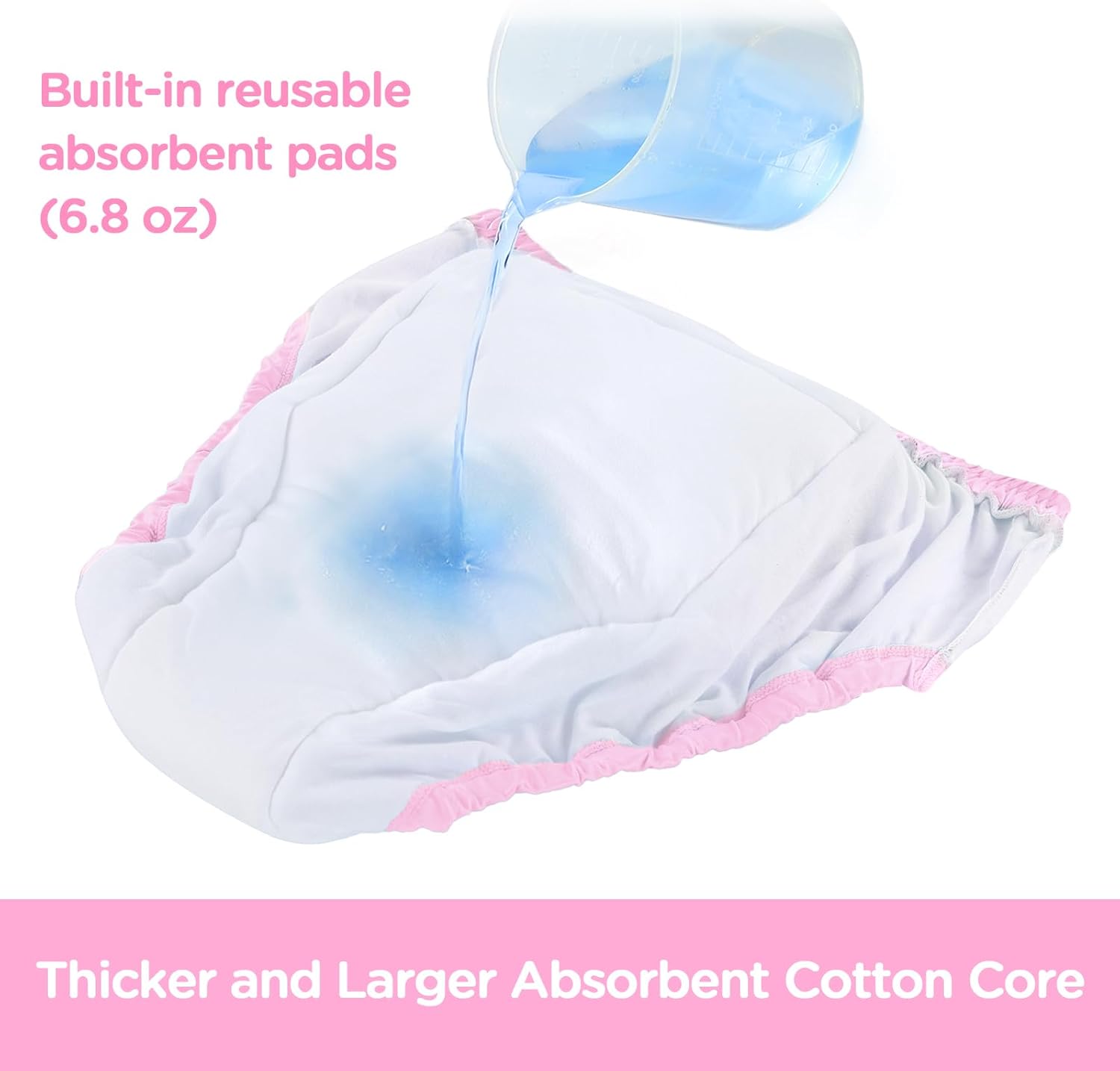 LittleForBig Soft Silky Underwear Comfortable Washable Reusable Waterproof Adult Training Pants - Baby Cuties M - Image 3