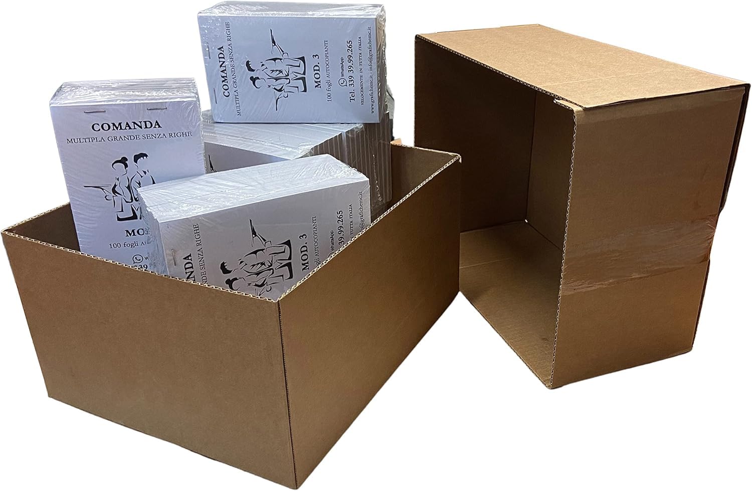Générique Blocs de commandes sans lignes, autocopiants, 100 feuilles par bloc, usage restauration, bar, pub, pizzeria (50 blocs)