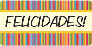 Etiqueta Para Presente Felicidades Retangular - Cartela com 100 Unidade Grespan, Multicor