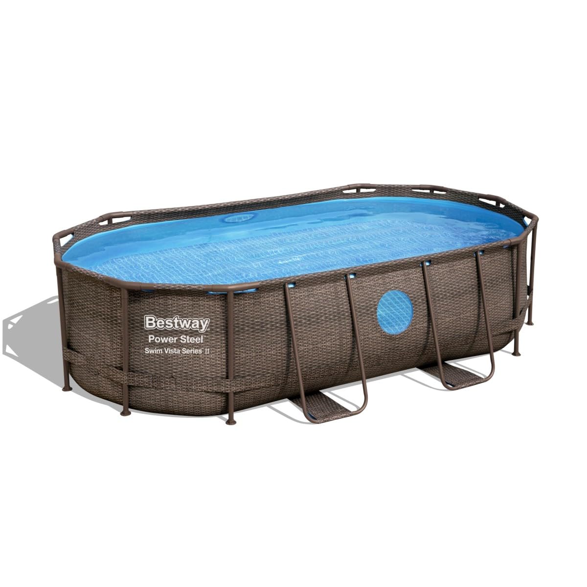 Piscina fuoriterra Ovale BESTWAY Power Steel Swim Vista Series con Oblò, Cm. 427x250x100, Capacita' 7.250 Litri