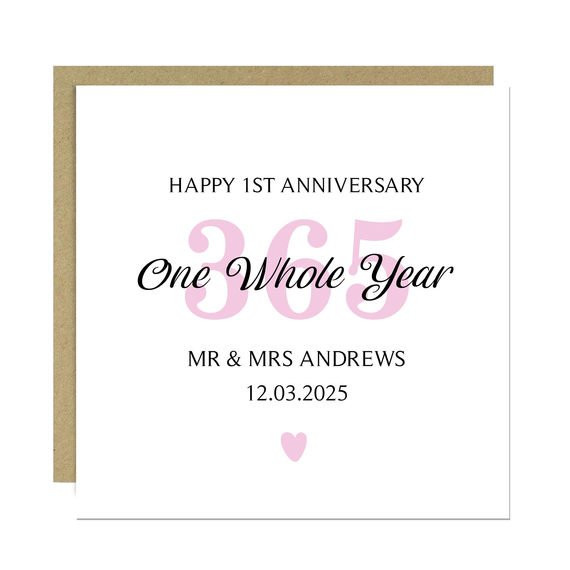 RED OCEAN Personalised 1st Wedding Anniversary Card For Husband Wife With Envelope Included Romantic Cards For Him Her 1st Anniversary Celebration Card 1 Whole Year