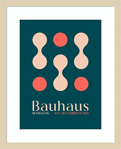 Amanti Art Framed Wall Art Print 21x17 Bauhaus Blue Clubs by Emel Tunaboylu, Abstract Wall Art, Mid Century Modern Decor, Small Poster Painting