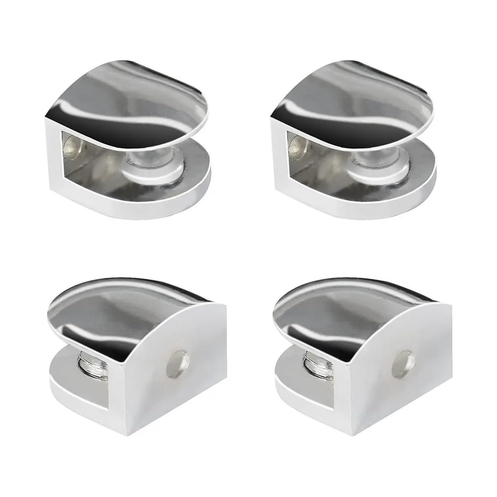10pcs Adjustable Glass Shelf Brackets Stainless Steel for 5-10mm Thick Shelves