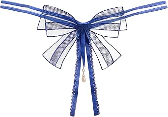 Amazon.com: Crotchless Panties Lingerie Sexy Lace Trim Bow Mesh See