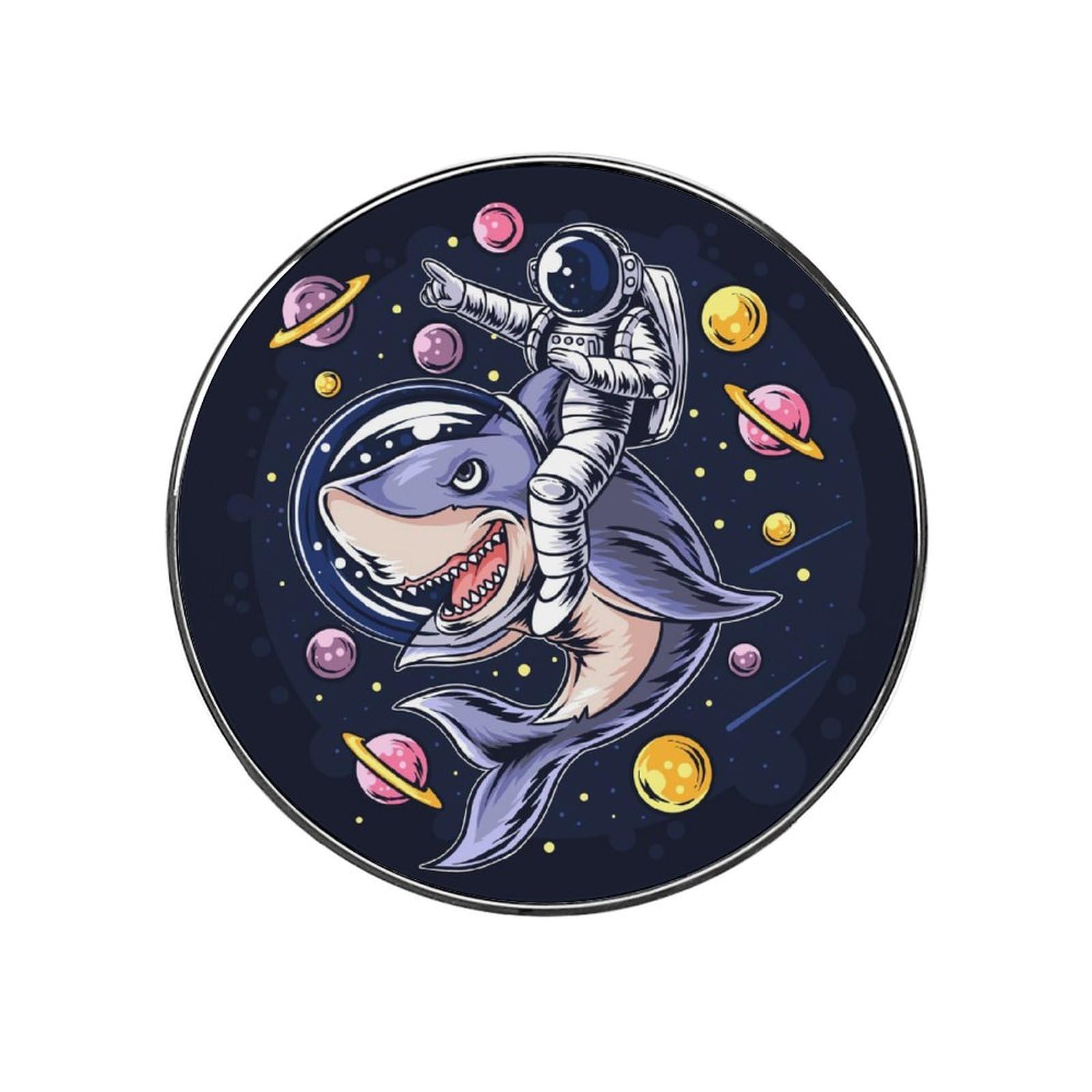 Space Shark Planet Alloy Fridge Magnet For Office Cabinet Refrigerator Whiteboard Photo
