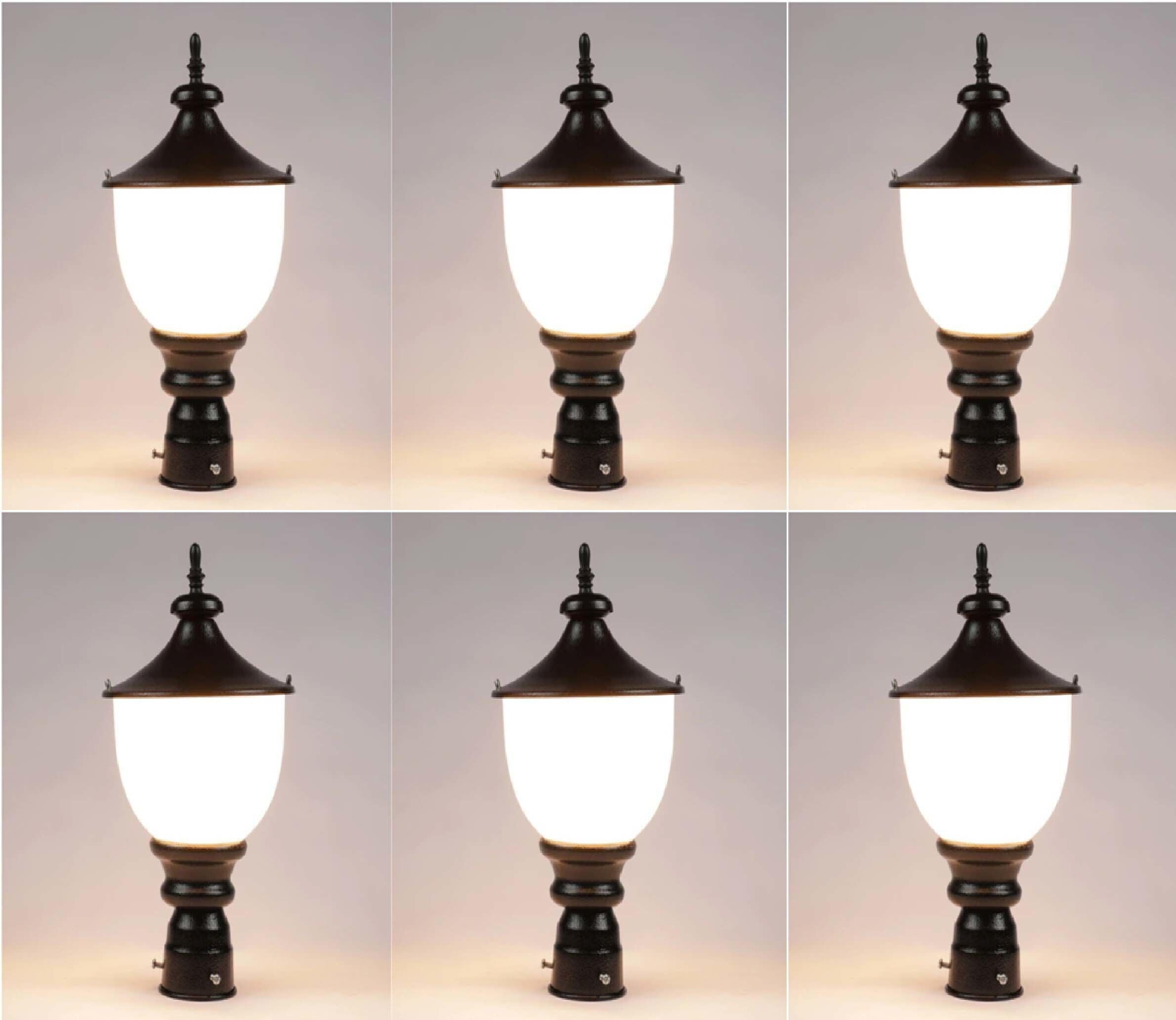Gate Light Black-White Metal | Fixed Mount Outdoor Garden Field Roof Lighting Fixture | Durable Exterior Lamp for Yard Driveway Entrance-image-22