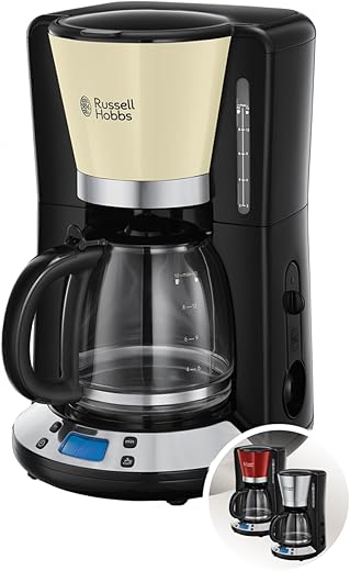 Russell Hobbs – Cafetera de goteo Russell Hobbs Colours Plus Crema con pantalla LCD.